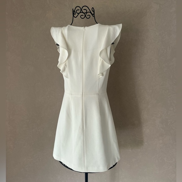 French Connection Whisper Ruffle V-neck Dress - Picture 4 of 4